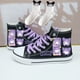 thumbnail image 4 of Kuromi Cinnamon Dog Melody primavera y verano lindos zapatos de lona altos combinables para estudiantes femeninas zapatillas informales con grafiti, 4 of 5
