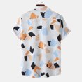thumbnail image 2 of Camisas Vaqueras Para Hombre XXL Camiseta de manga corta con botones de solapa y estampado hawaiano informal a la moda de verano para hombre (White, M), 2 of 7