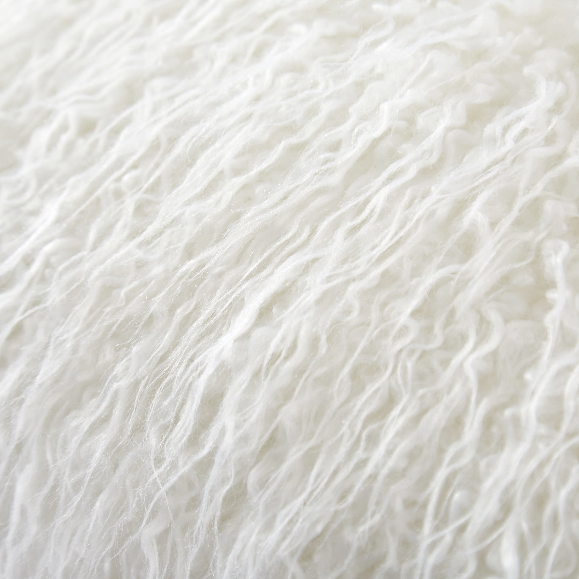 Better Homes & Gardens Mongolian Faux Fur Oblong Pillow, 12 x 21, White