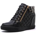 thumbnail image 3 of GLOBALWIN Women's Ankle Boots Black/Zebra Stripe Wedge Sneakers For Women 7M, 3 of 8