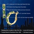 thumbnail image 2 of Gem Stone King 4.23 Ct Green Tourmaline G-H Lab Grown Diamond 18K Yellow Gold Plated Silver Hoop Earrings, 2 of 5