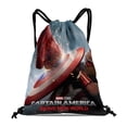 thumbnail image 1 of Captain America 4-theme Drawstring Backpack Sports Gym Bag Water Resistant String Bag Cinch Bag12"X16"（30X40cm）, 1 of 6