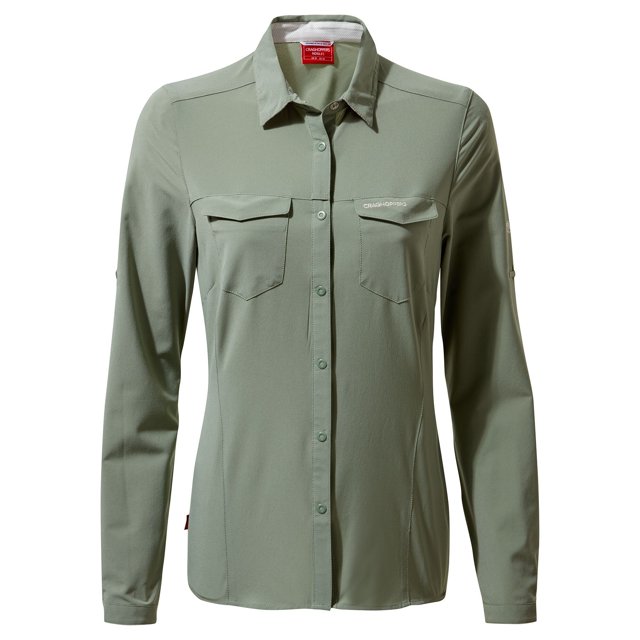 Craghoppers - Camisa NosiLife Pro III de Manga Larga para Mujer (Verde Sage)