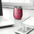 thumbnail image 3 of Halloween Pattern 12oz Stainless Steel Insulated Wine Tumbler with Lid and Straw – Double Wall Vacuum Mug for Hot & Cold Drinks, 304 Steel Interior, Sweat-Free Design. Trick or Treat !, 3 of 5