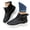 Black, variant on Women Men Platform Winter Snow Boots Warm Fur Lined Lace up Waterproof Outdoor Hiking Sneakers