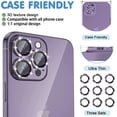 thumbnail image 5 of iPhone 14 Pro/iPhone 14 Pro Max Camera Lens Protector, [Night Shooting Mode] Anti-Scratch HD Tempered Glass Camera Cover Screen Protector Metal Ring Accessories -Purple Glitter, 5 of 13