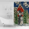thumbnail image 4 of 60x72 Inch Shower Curtains for Bathroom Christmas Snowman Fabric Bath Curtain Decor Xmas Tree Snowflake Farmhouse Blue Waterproof Restroom Curtains Shower Set Accessories with 12 Hooks 60 Inch, 4 of 6
