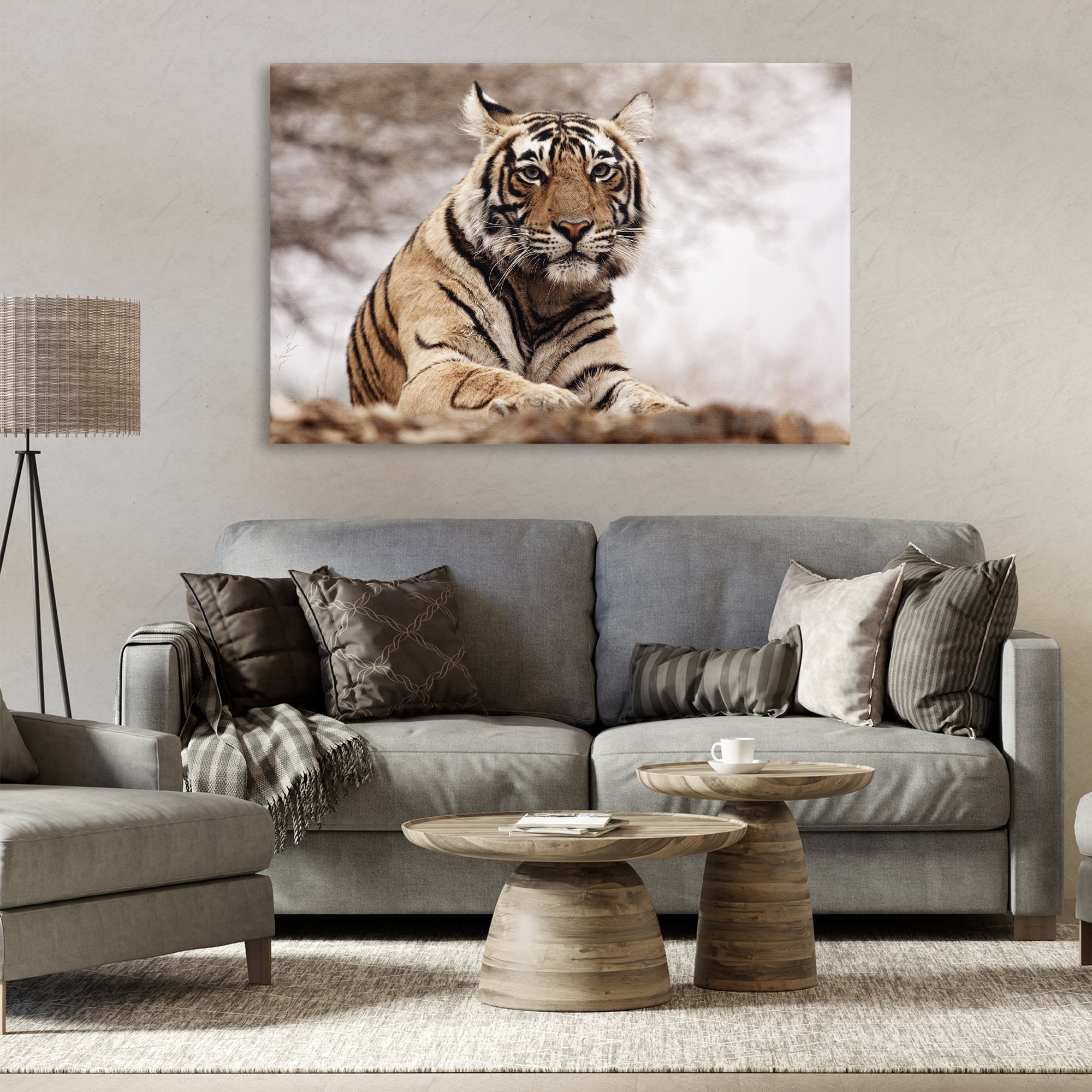 Stupell Industries Strong Tiger Atop Hill Animals & Insects Photography Gallery Wrapped Canvas Art Print Wall Art, 45 x 30