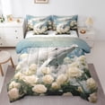 thumbnail image 1 of YST Sea Whale 7Pcs Comforter Set, Deep Ocean Animal Bedding, King Size, White Rose, 1 of 4