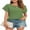 Green, variant on Women Trendy Summer Casual Short Sleeve Basic Textured Solid Color Round Neck T Shirts Blouse