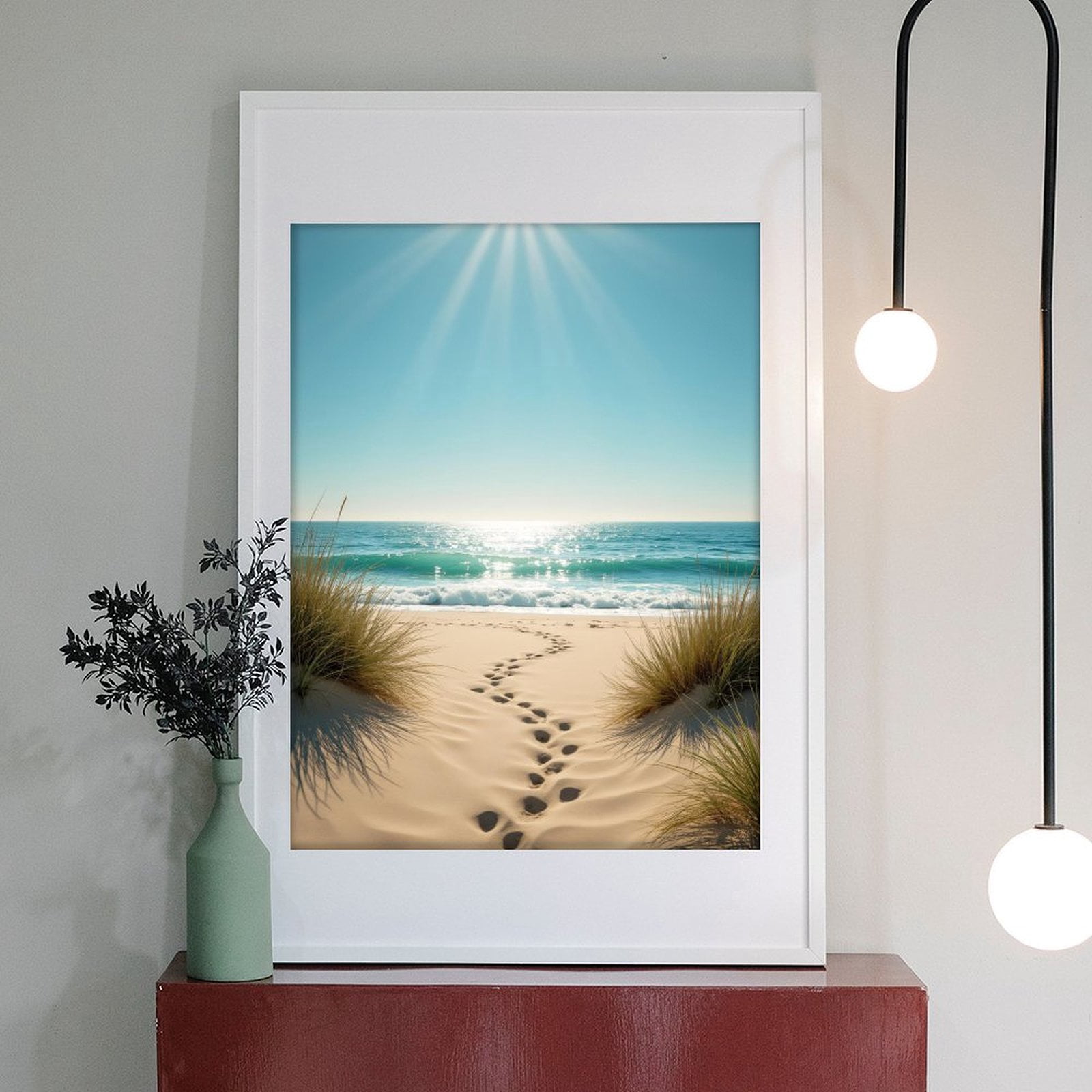 Diamond Art Kits for Adults - 5d Sunny Beach Path Ocean Waves Diamond Painting for Adults, Diamond Art for Adults Beginners, Diamond Painting Kits for Adults for Home Wall Decor