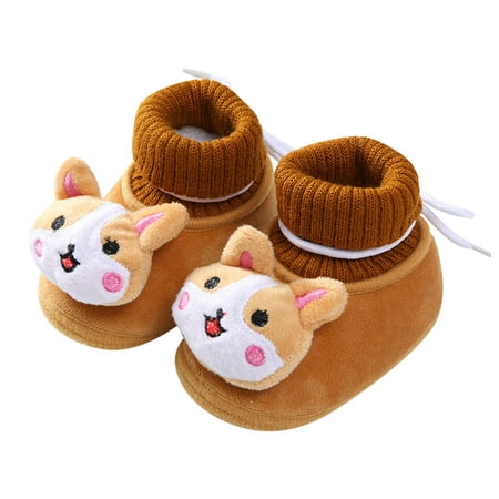 

kpoplk Baby Girls Shoes Winter Children Infants Toddler Shoes Boys And Girls Floor Shoes Non Slip Plush Warm Baby Sock Shoes(D)