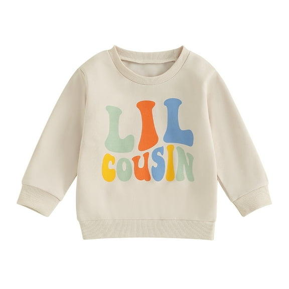 Elippeo 0-5Y Sisters Brother Matching Outfits 6M 12M 18M 24M 3Y 4Y 5Y Toddler Baby Letter Print Long Sleeve Crewneck Sweatshirt Clothes