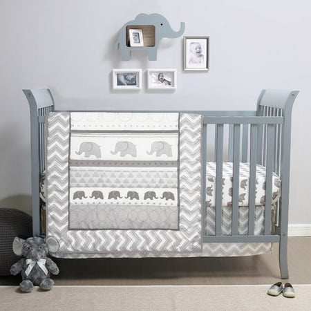 Belle Elephant Walk 4 Piece Crib Bedding Set (Best Place For Baby Bedding)