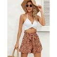 thumbnail image 6 of Chiclily Summer High Waist Wide Leg Shorts for Womens Casual Loose Elastic Waist Lounge Beach Shorts with Pockets, US Size Medium, Pink Leopard, 6 of 7