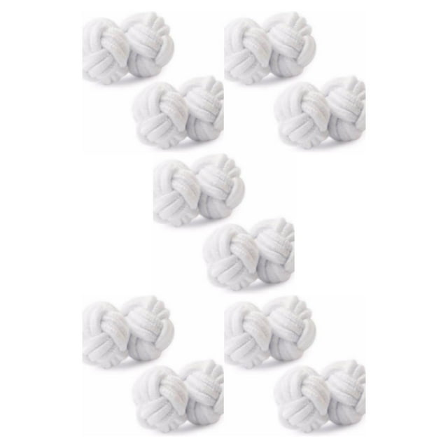 kurtrusly 10pcs Polyester Style With These Durable And Lightweight Cufflinks Versatile Accessories Cuff Links white 5Set