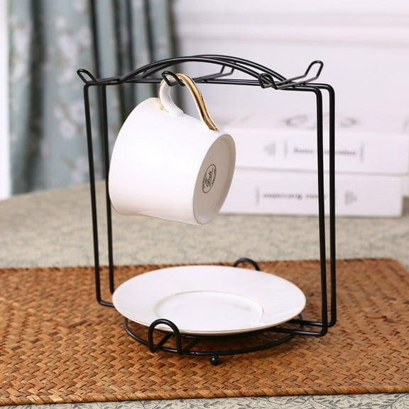 KALLORY 1Set Cup Holders Small Mug Rack Stainless Steel With Arch Shape For Home And Cafe Use