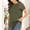 Army Green, variant on Morttic Women's Solid Color Ruched Front Short Sleeve Round Neck Lace Hollowed-Out Patchwork, Summer Casual T-Shirt White,S