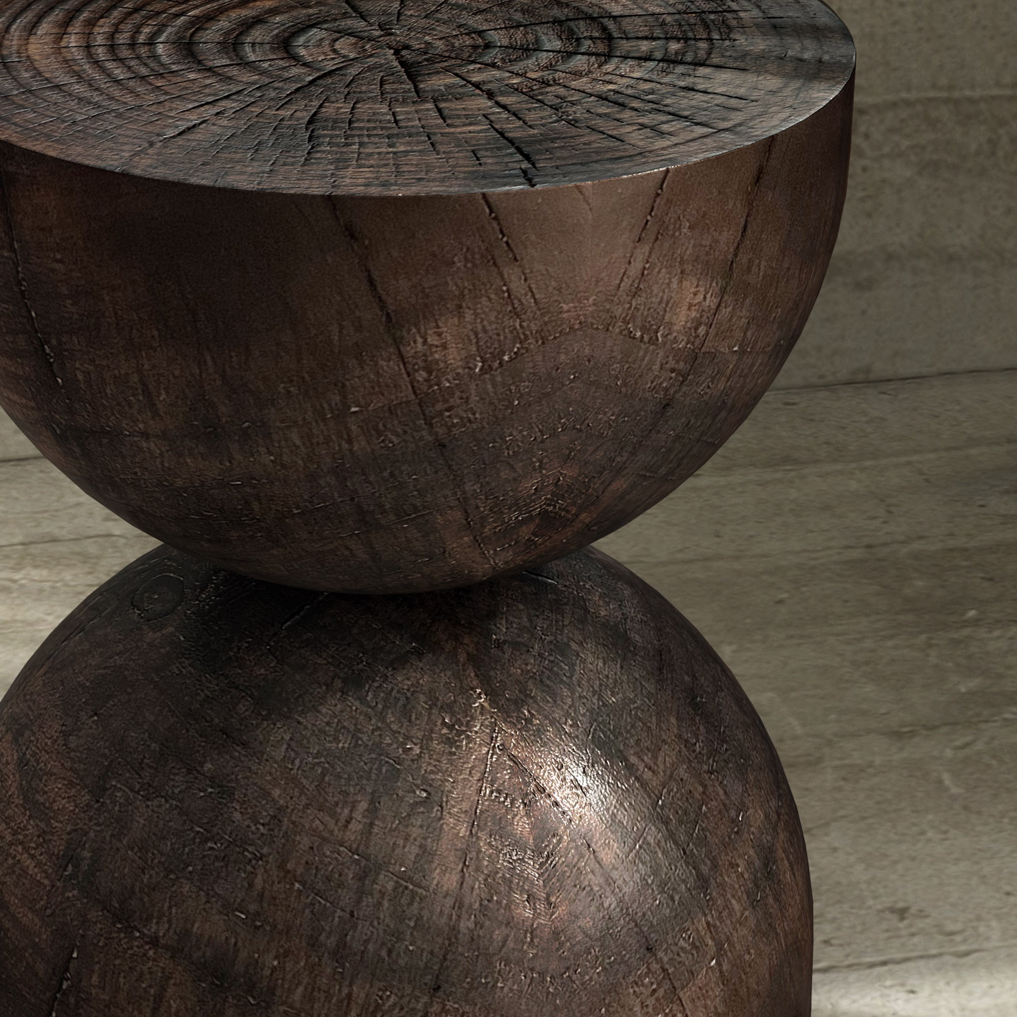 Alina End Table for Indoors or Outdoors - Dark Brown Pine Finish
