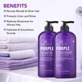 thumbnail image 5 of BOTANIC HEARTH Purple Shampoo and Conditioner Set - for All Shades of Blonde, Silver and Gray Hair - Enhances Highlights - Sulfate Free, Paraben Free, 16 fl oz each, 5 of 12
