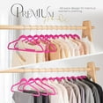 thumbnail image 3 of HOUSE DAY Rosy Red Velvet Hangers 60 Pack, Premium Clothes Hangers Non-Slip Felt Hangers, Sturdy Heavy Duty Coat, Durable Suit Hangers for Space Saving, No Hanger Mark 360 Rotating Hook, 3 of 9