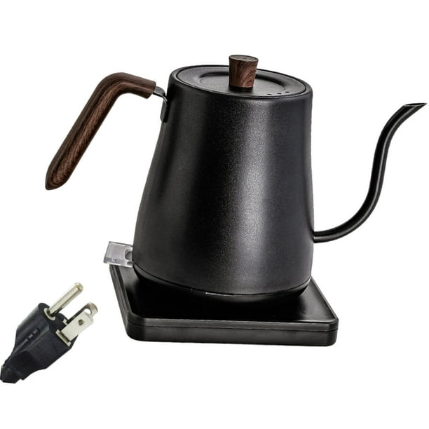Hervidor de agua eléctrico para el hogar, tetera de oficina práctica con mango, hervidor de agua caliente de calentamiento rápido para cafetería, Negro