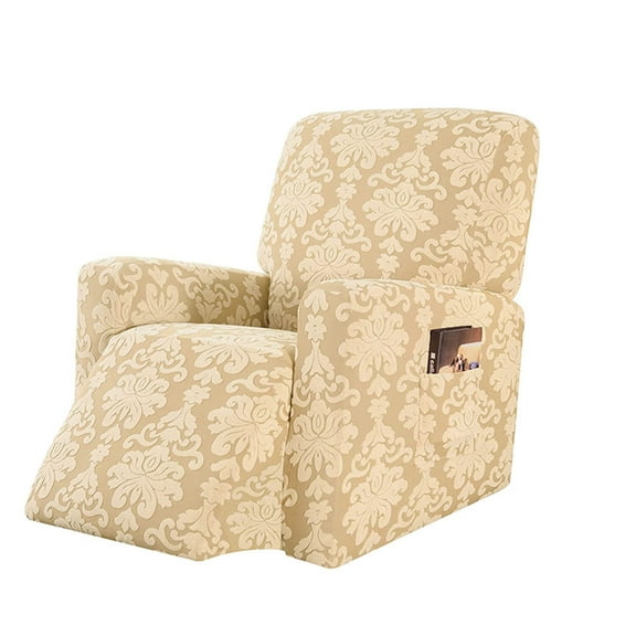 Stretch Recliner Slipcover, 1 Piece Jacquard Recliner Chair Cover Recliner Cover Sofa Slipcover Recliner Protector For Recliner Armchair-yellow