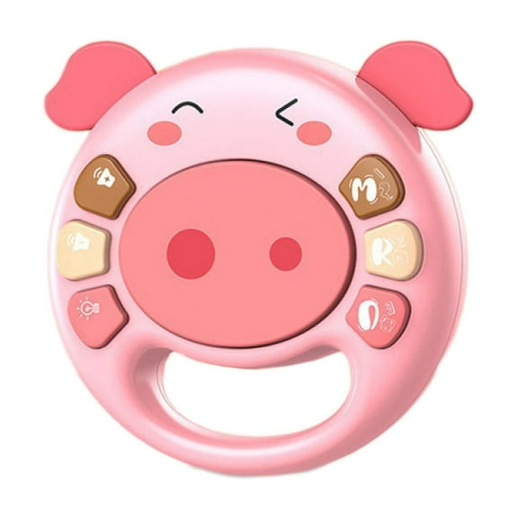 KOYPTL Baby Hand Drum Toys For Baby Girls 6-12-18 Months,Cute Cow Musical Instrument Toys Early Learning Montessori Sensory Toys For Infant Toddlers Boys Girls Aged 2-4 ,Christmas Bithday Gift(Pink)