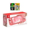 New Nintendo Switch Lite Coral Console Bundle Bundle with 2 Games: Luigi's Mansion 3, and Super Mario Maker 2. 2020 Latest Console and Games!