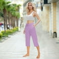 thumbnail image 5 of FAIWAD Capri Pants for Women Casual Summer High Waist Yoga Cropped Pants Workout Plus Size Pants with Pockets, 5 of 9