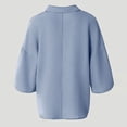 thumbnail image 6 of Warop Women's Solid Loose Fit V Neck 3/4 Sleeve Top Casual Lightweight Pullover Blouse Tunic for Daily Office Wear, 6 of 9