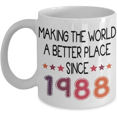 

1988 Turning 31 Years Old Happy Birthday Coffee Mug Funny 31st Birthday Gift for Women and Men Gift Tea Cup Idea for a Joke Celebration Best Adult