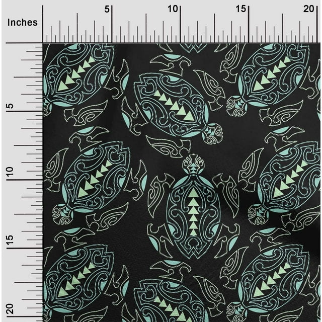 oneOone Cotton Cambric Fabric Turtle Ocean Printed Craft Fabric BTY 56 Inch Wide