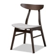 thumbnail image 3 of Baxton Studio Britte Mid-Century Modern Light Grey Fabric Upholstered Dark Oak Brown Finished 5-Piece Wood Dining Set, 3 of 8