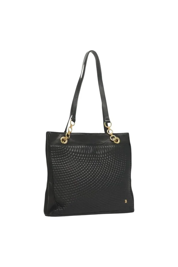 Pre-Owned Bally Vintage Leather Black Leather Tote Bag Bag