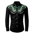 thumbnail image 3 of FYDUU Boy's Western Cowboy Shirt Printed Long Sleeve Shirts Vintage Casual Button Up Blouses Regular Fit Dress Festival Shirts For Kids 12-13 Years, 3 of 3