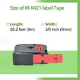 thumbnail image 3 of NineLeaf 6PK Compatible for Brother P-touch M-K421 M-K421s M421 3/8" 9mm Black on Red Label Maker Tape Refills for PT-45m PT-65 PT-70bm, 3 of 6