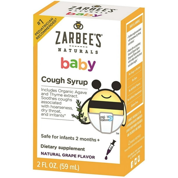 2 Pack Zarbee S Naturals Baby Cough Syrup Natural Grape Flavor 2 Oz Walmart Com Walmart Com