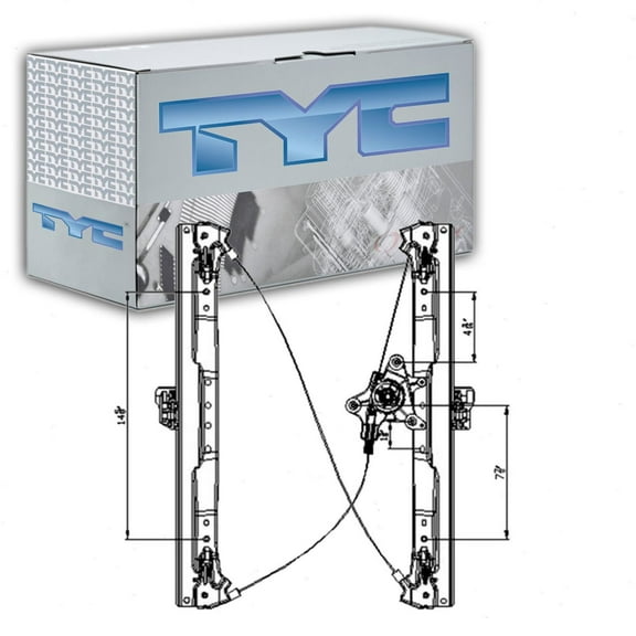 TYC Front Left Power Window Motor & Regulator Assembly compatible with Dodge Grand Caravan 2008-2016