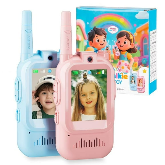 Kids Video Walkie Talkies Toys- 2 Pack, Long Range, No internet connection required, with Camera, Ideal for 3 - 12 Year Olds, Perfect for Outdoor Play & Indoor Fun,Holiday Gifts For Children
