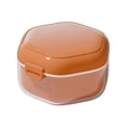 thumbnail image 1 of Estuche para remojo de dentaduras postizas, transparente, delgado, para alineadores, contenedor compacto para remojo Naranja, 1 of 9