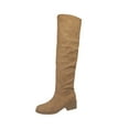 thumbnail image 2 of Viluyesy Womens Slouch Boots, Knee High Wide Calf Pull-On Chunky Heels Fall Winter Suede Tall Boots Khaki US6, 2 of 9
