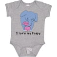 thumbnail image 3 of Inktastic I Love My Poppy Elephant Blue Pink Girls Baby Bodysuit, 3 of 5