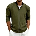 thumbnail image 3 of YUGYXL Long Sleeve Shirts for Men Fall Big and Tall Sport Shirt Classy Casual Baggy Fit Athletic Tops Army Green Jackets, 3 of 5
