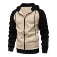 thumbnail image 4 of LIIPEE Color Block Zip Up Hoodies For Men Long Sleeve Hooded Sweatshirts Male Autumn Winter Comfortable Casual Sweatshirt With Pockets,XXL, 4 of 4