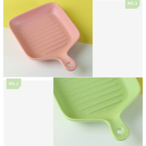 Raindrops 1Set Baking Tray Ceramic Bake Ware Heat Resistant Dish Pan For Families Kitchen Use 11.8x6.1x1.6in Pink
