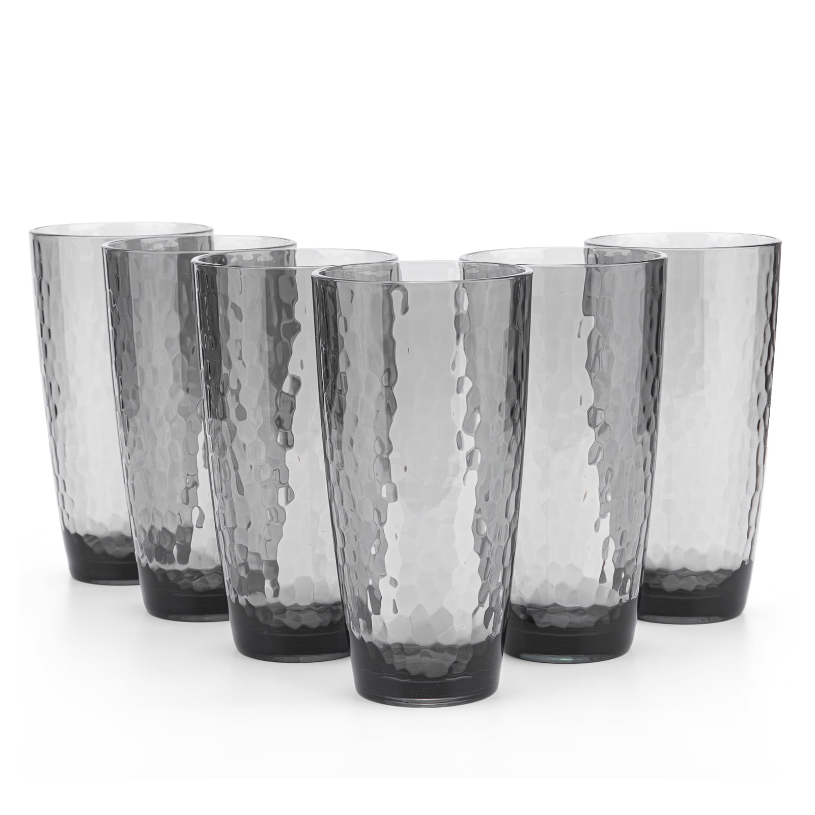 KXWare Hammered 26 Ounce Plastic Tumbler Acrylic Drinking Glasses, Set