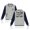 grey, variant on BabyChiefDoit WENT WEST Baseball Jacket Men's & Women's Varsity Style Ribbed Trim Coat