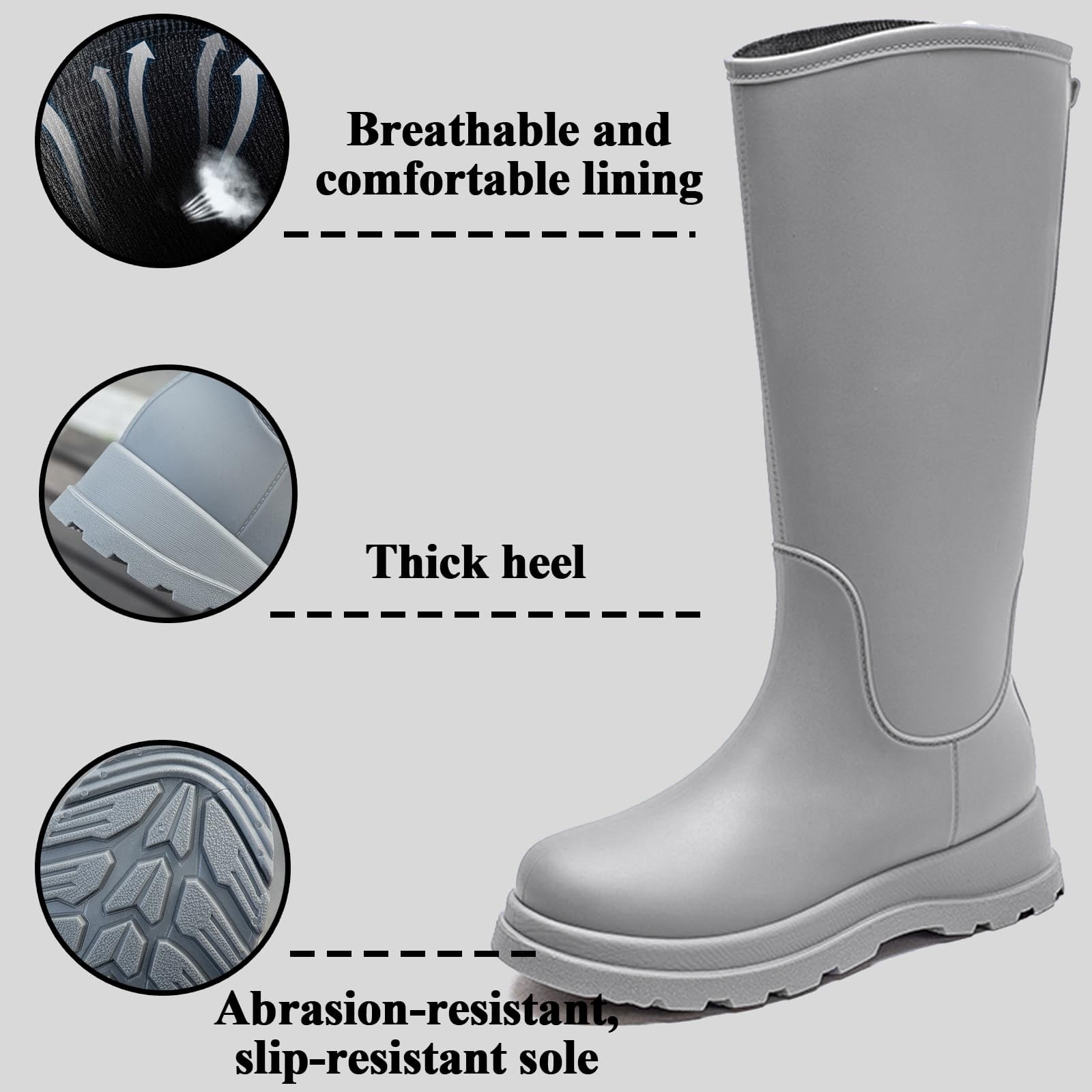 AUXDIQ Rain Shoes Women Mid-calf Boots Waterproof Rain Boots Outdoor Garden Shoes