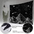 thumbnail image 4 of Tapiz de noche estrellada, tapiz de montaña, tapiz de estrella lunar, tapiz blanco y negro, dormitorio, sala de estar, 4 of 5